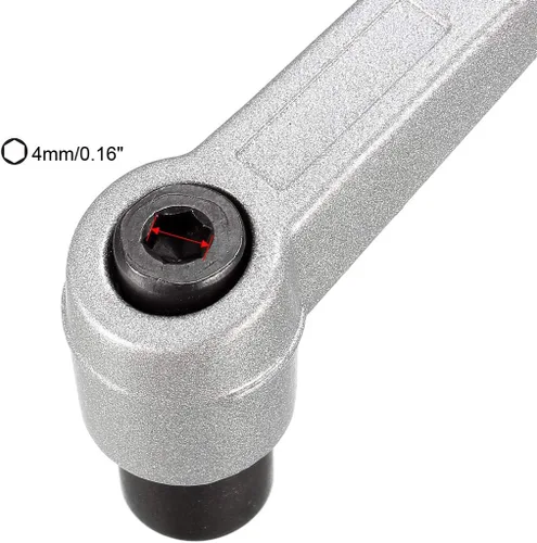 Vista 3 de uxcell M8 manija ajustable palanca de sujeción rosca botón trinquete hembra roscado perno 3 piezas