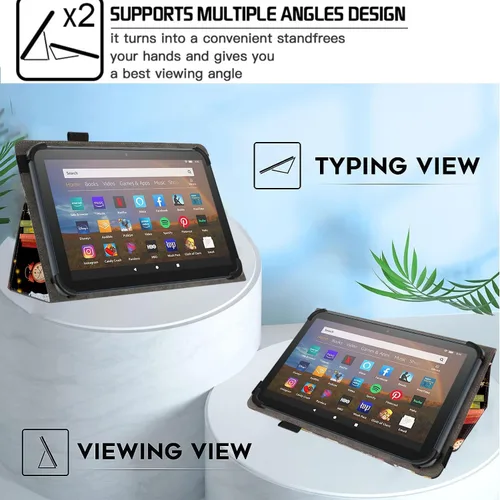 Vista 2 de Funda universal para tablet Android de 7 y 8 pulgadas, funda plegable delgada para todas las tabletas con pantalla táctil de 7 a 8.5 pulgadas
