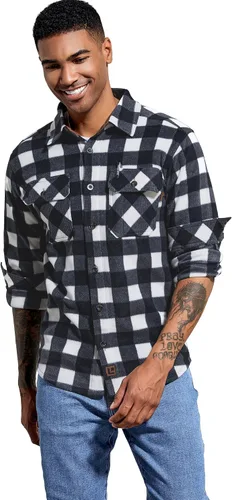 Vista 2 de Leidowei Camisa de forro polar pesado de manga larga suave y cálida para hombre
