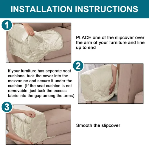 Vista 6 de Turquoize Fundas de terciopelo para reposabrazos para sillas y sofás, fundas para reposabrazos de sofá reclinable con bolsillo lateral, fundas