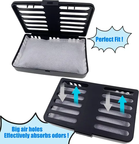 Vista 2 de Filtro absorbente de olores de carbón activado, desodorante compatible con botes de basura iTouchless de 8 galones y más grandes