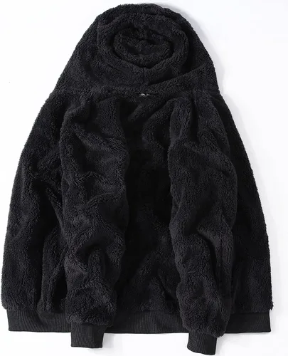 Vista 3 de GEEK LIGHTING - Sudaderas con capucha para hombre, de forro polar grueso, con cierre completo y forro de Sherpa grueso