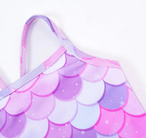 Vista 3 de Traje de baño de una pieza para niñas, multicolor, para deportes, verano y playa, de 2 a 10 años
