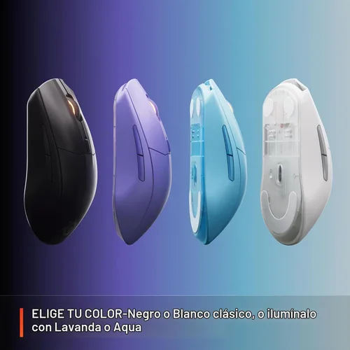 Vista 6 de SteelSeries Ratón inalámbrico Rival 3 Gen 2 para juegos - 2.4 GHz y Bluetooth - Sensor óptico TrueMove Air de 18000 DPI - Durabilidad de 60 millones