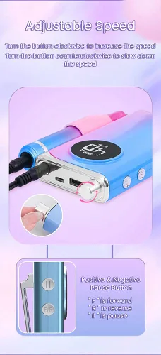 Vista 2 de 40000RPM inalámbrico eléctrico portátil recargable Nail Art Manicura Taladro de uñas Taladro de uñas profesional eléctrico (negro)
