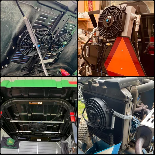 Vista 2 de Kit de ventilador de refrigeración universal delgado de 10 pulgadas, ventilador de doble función de empuje y tracción de 12 V 80 W con accesorios