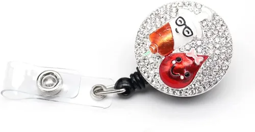 Vista 5 de Lindo Rhinestone Dropping Enfermera Retráctil Identificación Tirador Carrete Titular