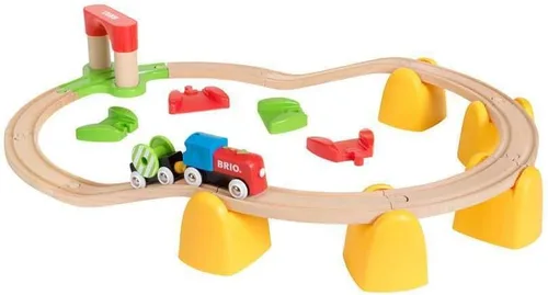 Vista 4 de BRIO World 33710 - Mi primer tren de batería ferroviario Juego de 25 piezas de tren de madera para niños pequeños Incluye accesorios y pistas