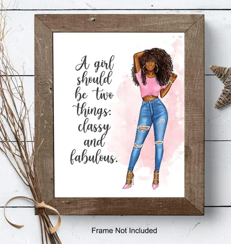 Vista 8 de Cita inspiradora para mujeres afroamericanas negras, decoración de pared con diseño de alta moda, regalo de alta costura para fanáticos de zapatos