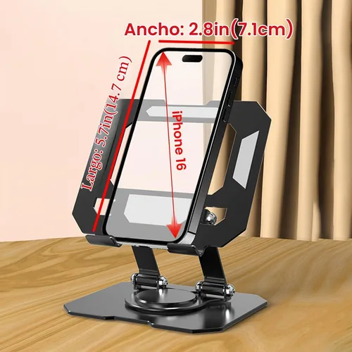 Vista 4 de Soporte para tablet para escritorio, soporte ajustable giratorio de 360°, soporte plegable de aluminio para tableta para iPad Pro, Air, Mini/Samsung