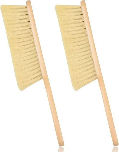 Vista 8 de 2 Piezas Cepillo de Polvo de Madera Escoba de Mano Cepillo de Banco con Mango Largo de Madera Cepillo de Batir Cepillo de Cerdas Suave para Limpieza