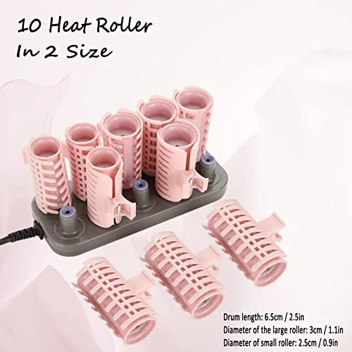 Vista 3 de 10 rodillos de pelo con calefacción, recargables, rizadores eléctricos profesionales, herramienta de peinado del cabello, fácil de operar