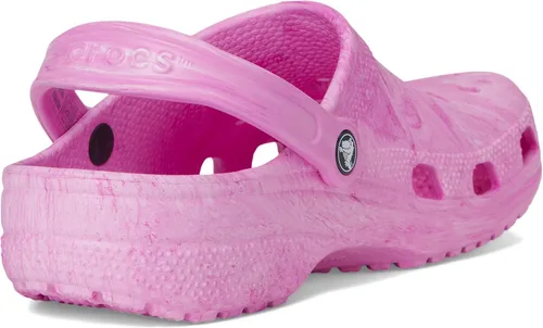 Vista 5 de Crocs Zuecos clásicos unisex para adultos con teñido anudado marmoleado, Remolino rosado, 10 mujer/8 hombre