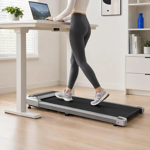 Vista 6 de Walking Pad Under Desk, 2.5HP Walking Treadmill for Home Office, 225lbs Silver