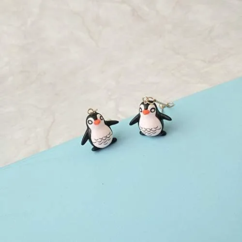 Vista 4 de Lindos pingüinos de leones marinos largos pendientes colgantes de resina animal marino marino para mujer joyería-pingüino, Metal Resina, No es una