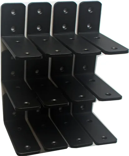 Vista 79 de Paquete de 2 soportes de estante en L de 6 pulgadas de largo x 4 pulgadas de alto x 1.5 pulgadas de ancho, 5 mm de grosor, soportes de estante