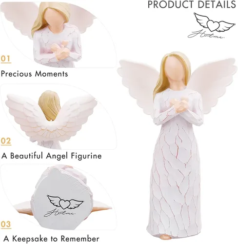 Vista 3 de Ángel del recuerdo, figura esculpida pintada a mano, regalo para expresar condolencia, comodidad, amor y curación