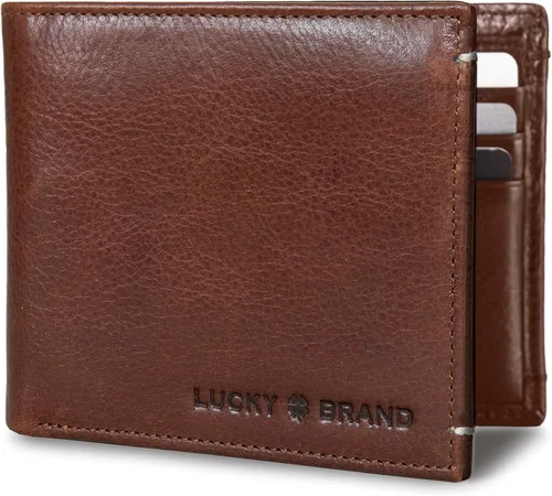 Vista 6 de Lucky Brand Men's Bifold Wallet ID Window Card Slots Genuine Leather Organization Durable Stylish