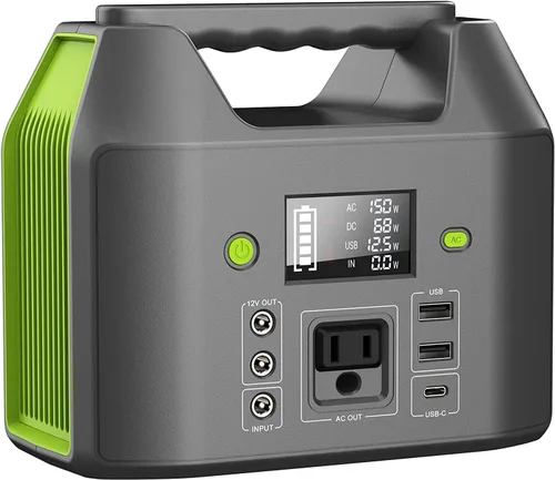 Vista 11 de Estación de energía portátil EnginStar, banco de energía de 150 W y 155 Wh con salida de CA de 110 V, paquete de batería externa portátil con 6