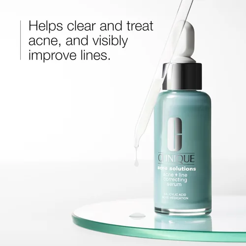Vista 2 de Clinique Acne Solutions - Suero facial corrector para el acné + línea con ácido salicílico, antienvejecimiento y suavizante, 1 onza líquida