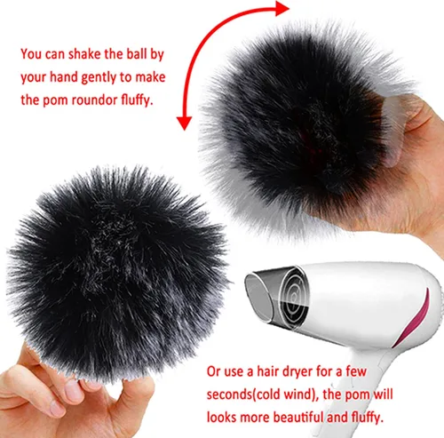 Vista 3 de SIQUK 56 pompones de piel sintética de zorro con lazo elástico para sombreros, bufandas, guantes, bolsas, accesorios (color brillante)