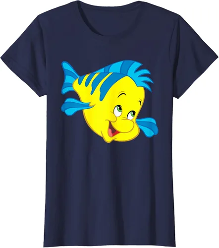 Vista 32 de Disney Camiseta de disfraz de cara grande de la Sirenita Flounder Sidekick