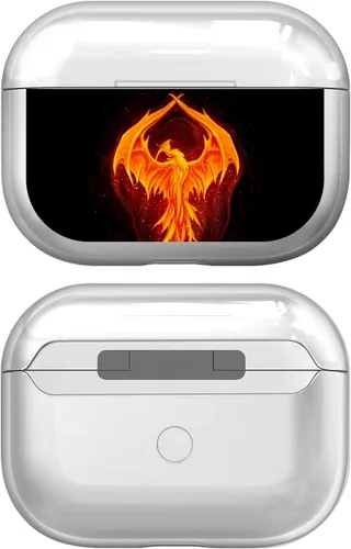 Vista 7 de Head Case Designs Officially Licensed Christos Karapanos Phoenix Art Mix Clear Hard Crystal Cover Compatible with Apple AirPods Pro Charging Case