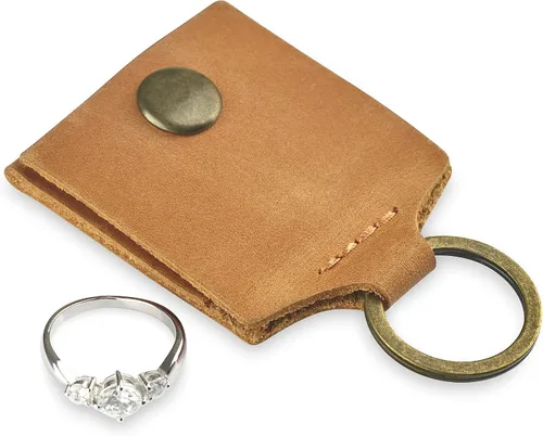 Vista 18 de Soporte de cuero para llavero, funda de viaje para anillo de boda, soporte para anillo de compromiso, bolsa para anillos, soporte para anillos