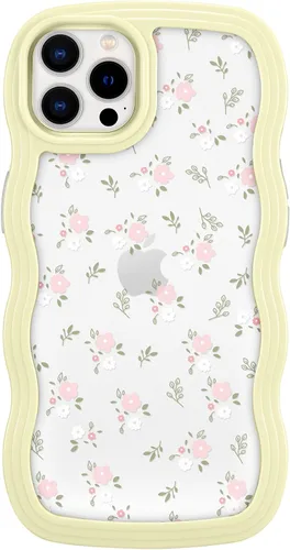 Vista 13 de ZCDAYE Funda compatible con iPhone 11, diseño floral estético, bonita funda rizada y ondulada para mujeres y niñas, funda de TPU suave a prueba