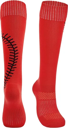 Vista 4 de American Trends Calcetines de sóftbol para niñas y adultos, calcetines de béisbol y sóftbol, calcetines deportivos con puntadas, para niñas jóvenes