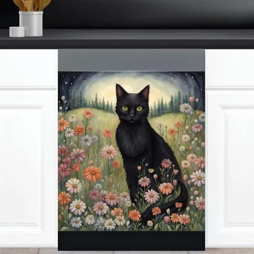 Vista 6 de Calcomanía magnética de vinilo para lavavajillas con diseño de florero de granja rústica, diseño floral para decoración del hogar, cubierta