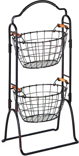 Vista 2 de Gourmet Basics by Mikasa Harbor, canastilla de alambre para productos con 3 niveles