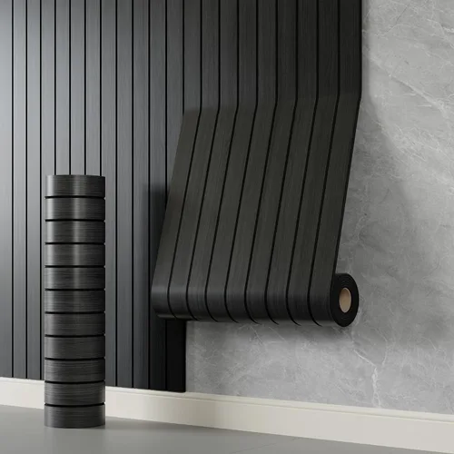 Vista 10 de YLL YLL Panel de pared de láminas de PVC para despegar y pegar de 118 x 15.7 pulgadas, panel de listones de madera de grano de roble sintético