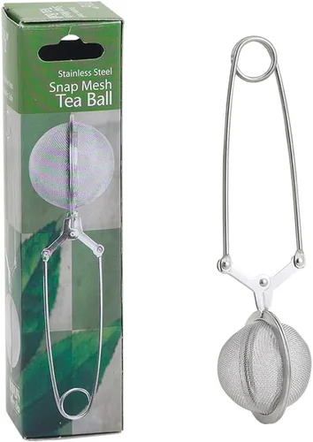 Vista 6 de HIC Kitchen Infusor de té de bola a presión, acero inoxidable 18/8, para té de hojas sueltas y especias para calentar