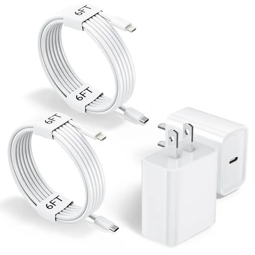 Vista 12 de [Certificado MFi de Apple] Cargador de iPhone 14 de Carga Rápida, Bloque de Cargador USB C Quick Type con Cable de Carga USB C a Lightning de 10