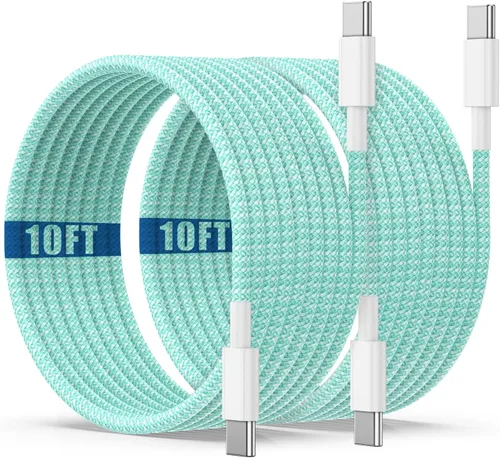 Vista 8 de Cable de carga USB C a C de 10 pies, 60W, tipo C a C, cable de carga rápido largo para Apple iPhone 17 Pro Max/17 Air/16 Pro Max/15 Plus, MacBook