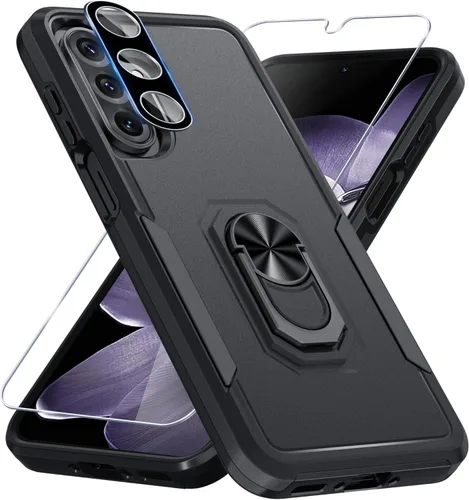 Vista 40 de Janmitta Funda compatible con Samsung Galaxy A14 5G con protector de pantalla + protector de lente de cámara, funda resistente de servicio pesado