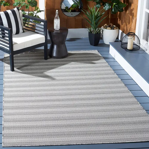 Vista 23 de SAFAVIEH Hampton Collection - Alfombra lavable para exteriores de 2 x 9 pies, color marfil y gris, no desprende pelusa y fácil de limpiar, ideal