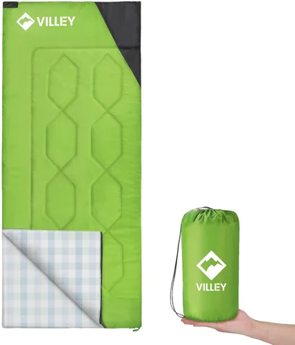Vista 8 de VILLEY Camping Sleeping Bag, Lightweight Backpacking Sleeping Bag with Carrying Bag for Adults & Kids