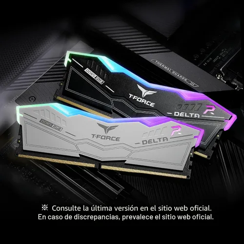 Vista 5 de TEAMGROUP T-Force Delta RGB DDR5 Ram 64GB (2x32GB) 6000MHz CL38 Intel XMP 3.0 y AMD Expo Módulo de memoria de escritorio compatible Blanco