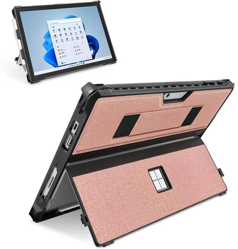 Vista 10 de Funda protectora resistente para Microsoft Surface Pro 7+/7/6/5/4/LTE de 12.3", con soporte para lápiz capacitivo y correa de mano, compatible