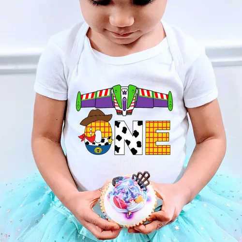 Vista 5 de Toy First Birthday Shirt I'm One Outfit Girl Boy Party Bodysuit