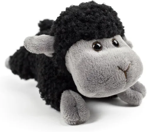 Vista 4 de Peluche de cordero de oveja, suave y lindo juguete de peluche de cordero negro, juguetes de peluche de ovejas para niños, regalos para niños