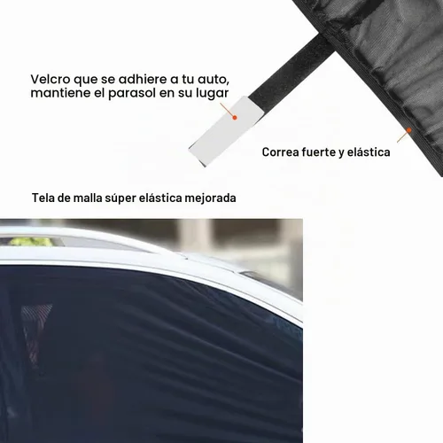 Vista 5 de Paquete de 2 cubiertas de malla para ventana de automóvil de 34" a 43", protector solar de pantalla de ventana lateral para automóvil para camping