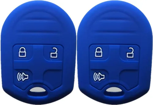 Vista 4 de Funda para Llavero de Ford Explorer: Protector de Caja de Llavero de 3 Botones Compatible con Ford F150 F250 F350 Edge Ranger E150 E250 E350 Flex