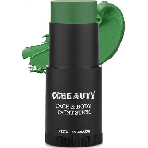 Vista 17 de CCbeauty Barra de pintura facial negra, kit de pintura facial, base de maquillaje SFX de cobertura completa, pintura corporal profesional no tóxica