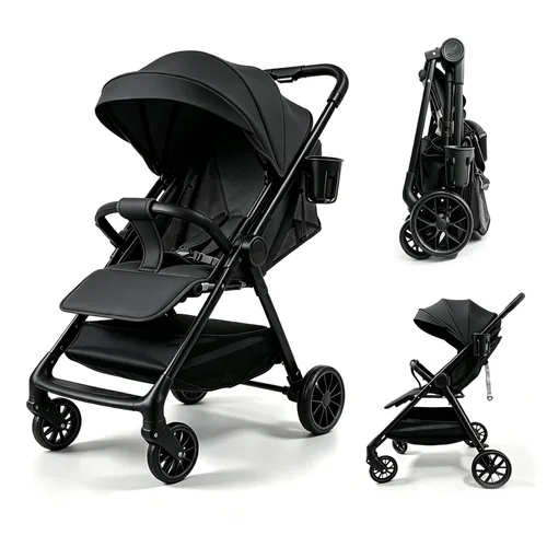 Vista 23 de Cochecito de bebé 2 en 1, cochecito convertible, cochecito estándar reversible, cochecito de bebé portátil, cochecito de bebé, cochecito plegable