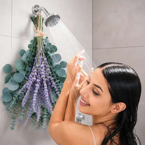 Vista 2 de Tallos de eucalipto secos y flores de lavanda para ducha y decoración, 80