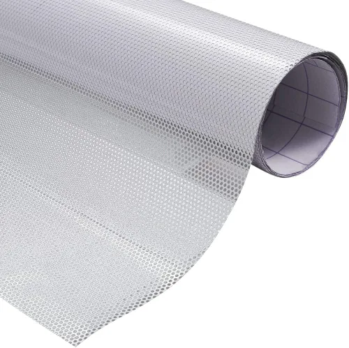 Vista 10 de XhuangTech Película de vinilo perforada para ventana de color negro para evitar golpes de pájaros, película de vinilo negro perforado para ventana