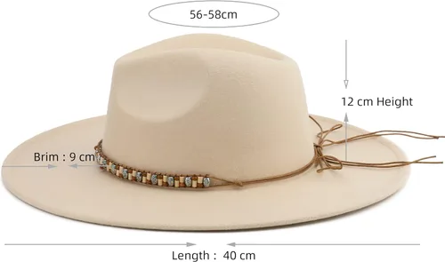 Vista 2 de Sombrero Fedora de ala ancha grande para mujer